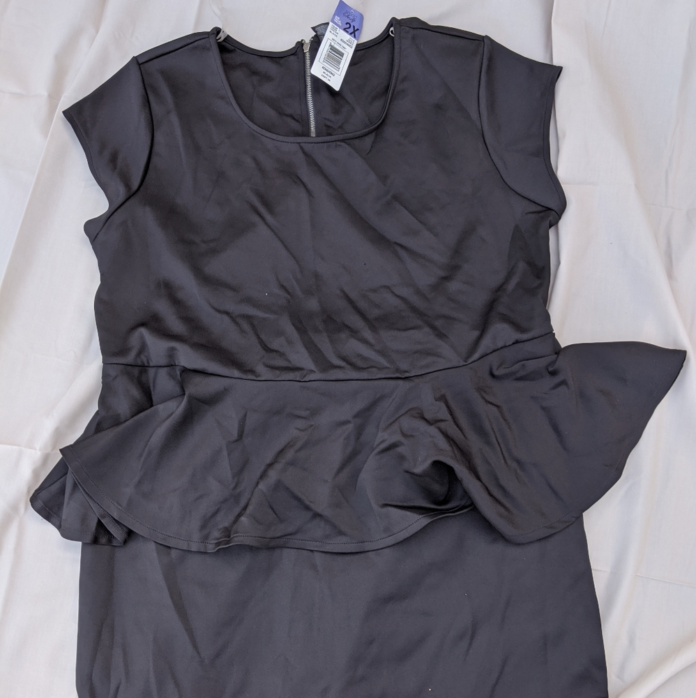 New Black Peplum Dress